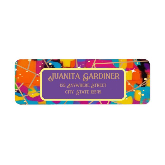 Étiquette de l'adresse de retour Abstraite connect (Devant)