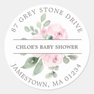 Étiquette de l'adresse de retour baby shower