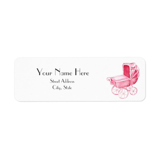 Étiquette de l'adresse de retour baby shower (Devant)