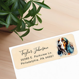 Étiquette de l'adresse de retour Basset Hound