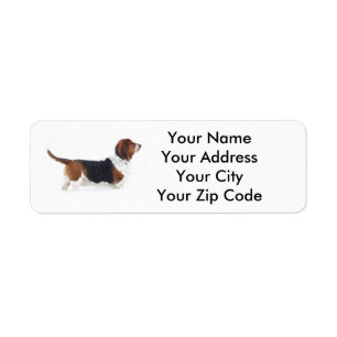 Étiquette de l'adresse de retour Basset Hound