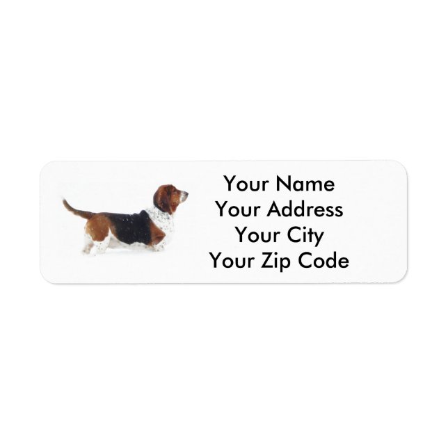 Étiquette de l'adresse de retour Basset Hound (Devant)