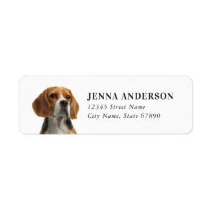 Étiquette de l'adresse de retour beagle