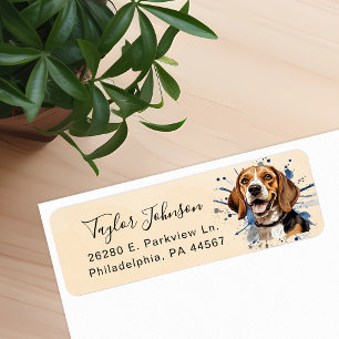 Étiquette de l'adresse de retour beagle