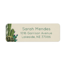 Étiquette de l'adresse de retour Boho Cactus