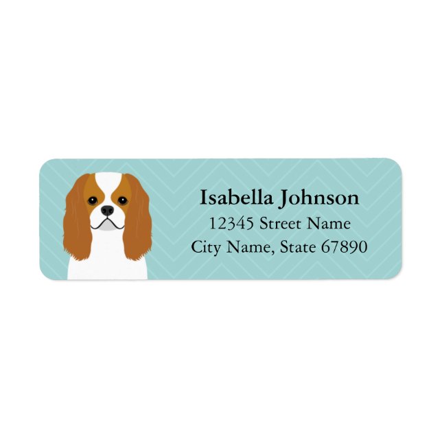 Étiquette de l'adresse de retour Cavalier King Cha (Devant)