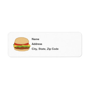Étiquette de l'adresse de retour Cheeseburger