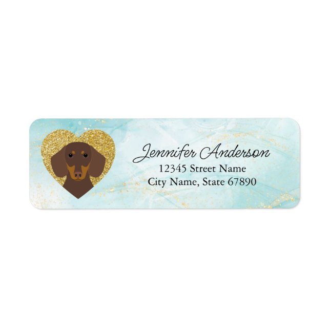 Étiquette de l'adresse de retour Dachshund (Devant)