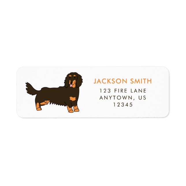 Étiquette de l'adresse de retour Dachshund aux che (Devant)
