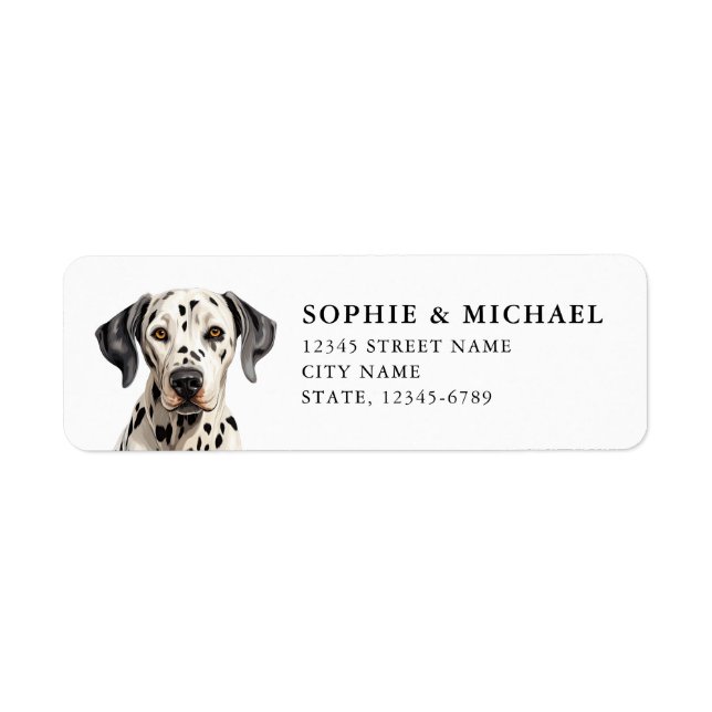 Étiquette de l'adresse de retour Dalmatie (Devant)
