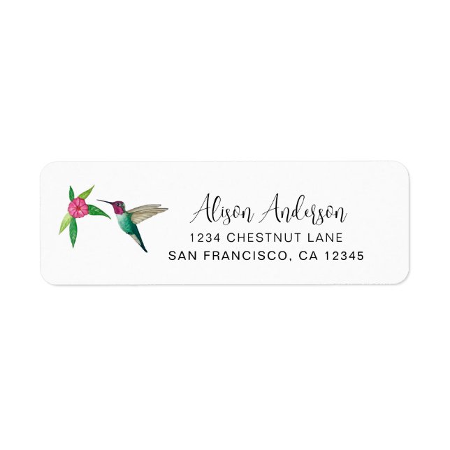 Étiquette de l'adresse de retour d'Anna's Hummingb (Devant)