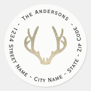 Étiquette de l'adresse de retour d'Antler parties 