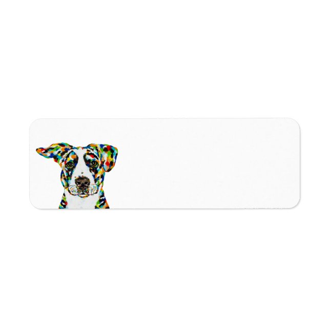 Étiquette de l'adresse de retour d'art de chien (Devant)