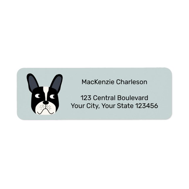 Étiquette de l'adresse de retour de Bulldog en fra (Devant)