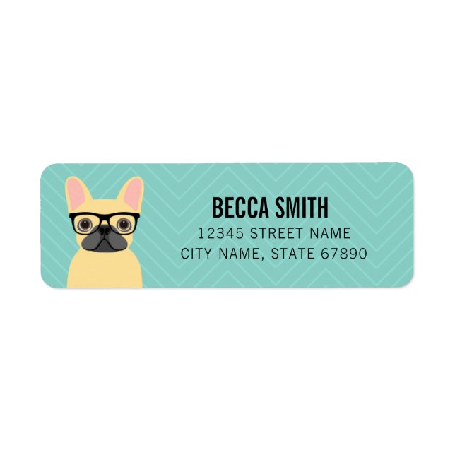 Étiquette de l'adresse de retour de Bulldog en fra (Devant)