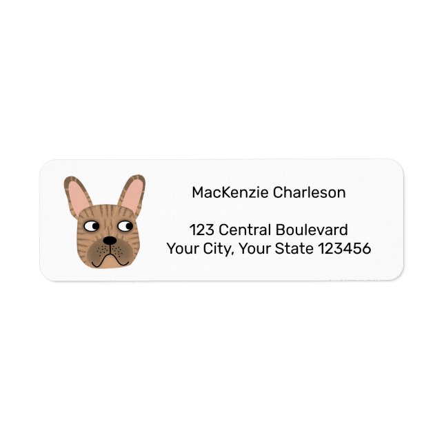Étiquette de l'adresse de retour de Bulldog en fra (Devant)