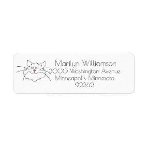 Étiquette de l'adresse de retour de chat Kitty