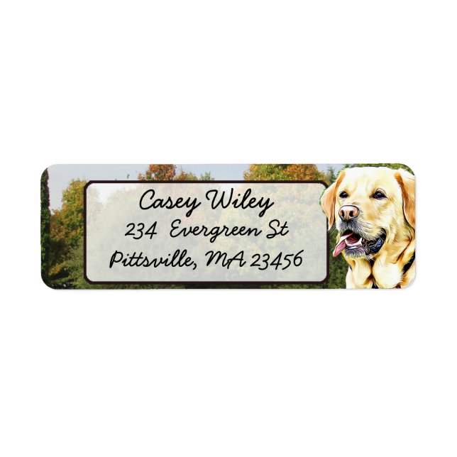Étiquette de l'adresse de retour de chien d'or Ret (Devant)