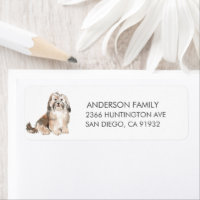 Étiquette de l'adresse de retour de chien Havanais