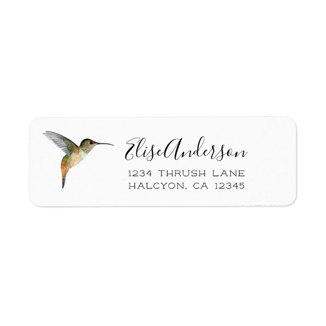 Étiquette de l'adresse de retour de colibri d'Alle (Devant)