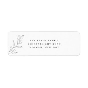 Étiquette de l'adresse de retour de feuille de feu