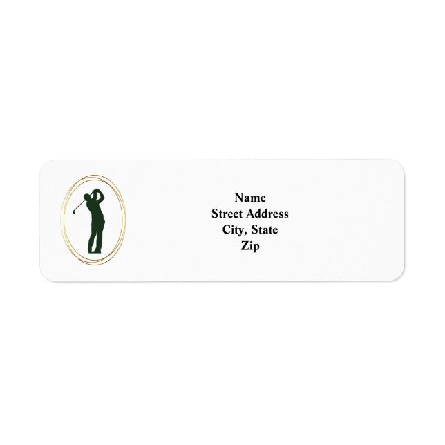 Étiquette de l'adresse de retour de Golfer masculi (Devant)
