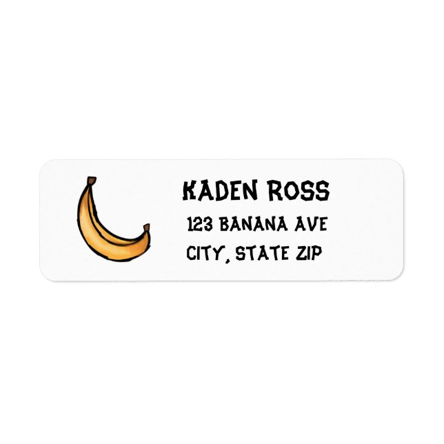 Étiquette de l'adresse de retour de la banane amus (Devant)