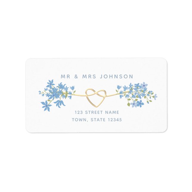 Étiquette de l'adresse de retour de la couleur ble (Devant)