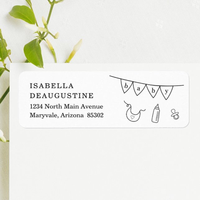 Étiquette de l'adresse de retour de la douche pour (Créateur téléchargé)