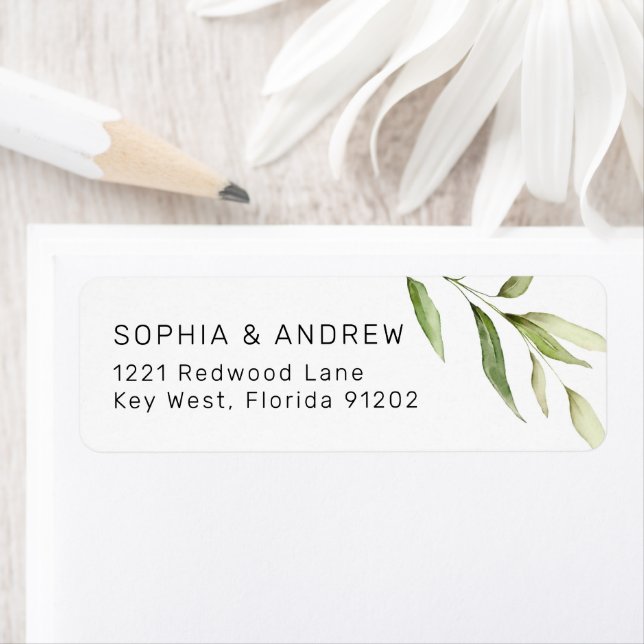 Étiquette de l'adresse de retour de la feuille ver (En situation)