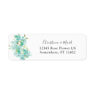 Étiquette de l'adresse de retour de la fleur verte