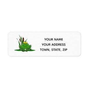 Étiquette de l'adresse de retour de la grenouille