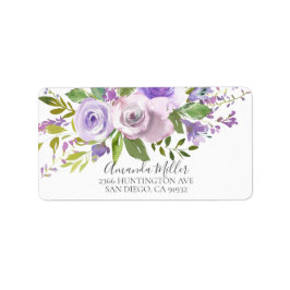 Étiquette de l'adresse de retour de la lavande de 