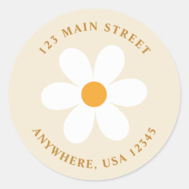 Étiquette de l'adresse de retour de la marguerite 