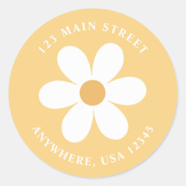 Étiquette de l'adresse de retour de la marguerite 