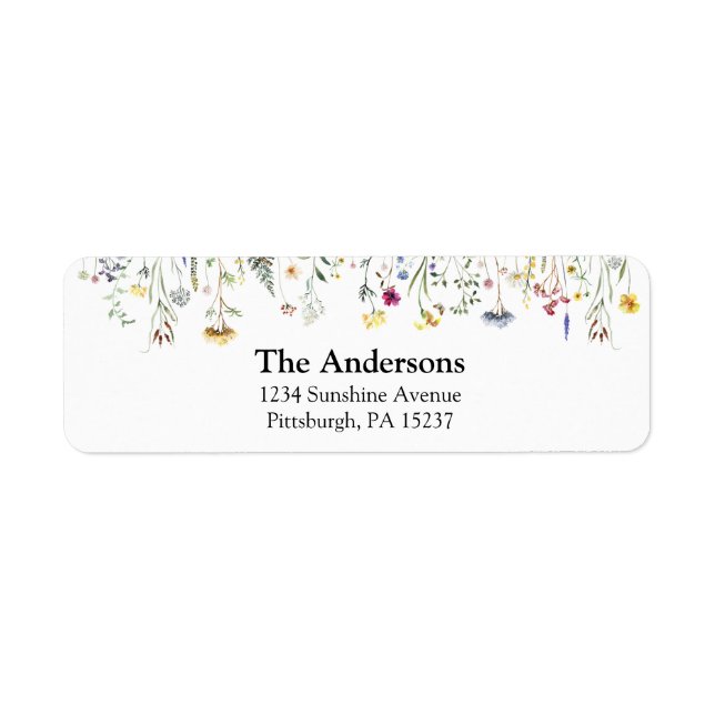 Étiquette de l'adresse de retour de la prairie fle (Devant)