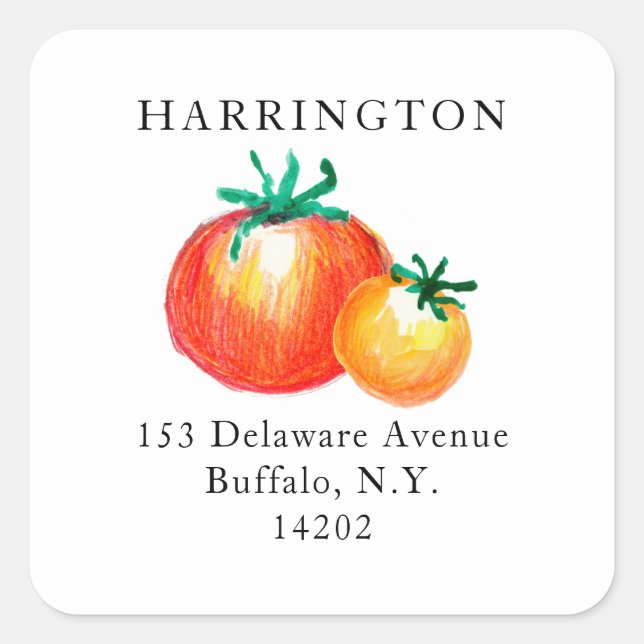 Étiquette de l'adresse de retour de la tomate aqua (Devant)