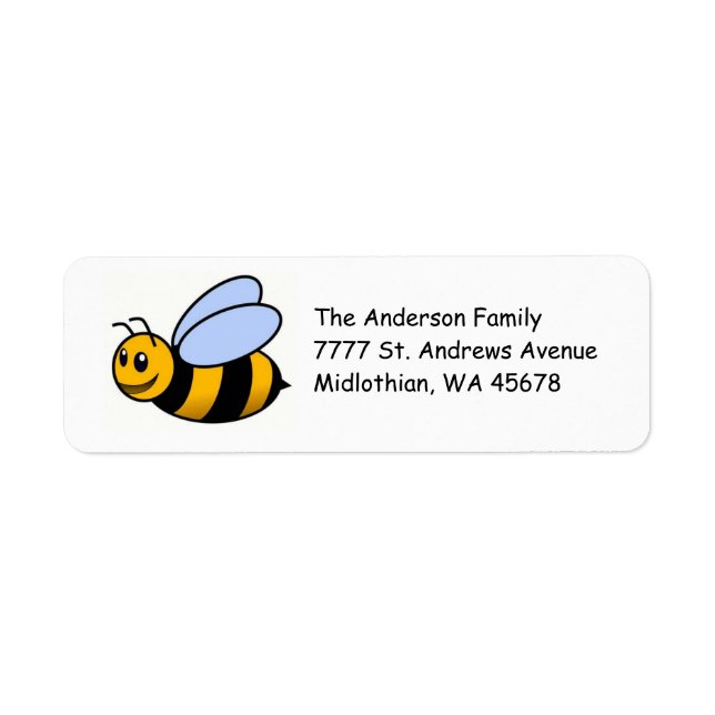 Étiquette de l'adresse de retour de l'abeille (Devant)