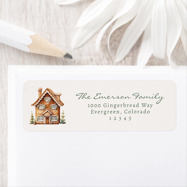 Étiquette de l'adresse de retour de pain d'épice (Gingerbread Return Address Label
)