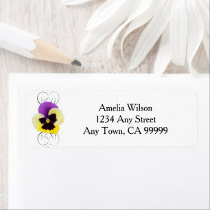Étiquette de l'adresse de retour de Pansy Jaune et