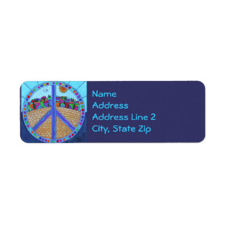 Étiquette de l'adresse de retour de Peace Mandala