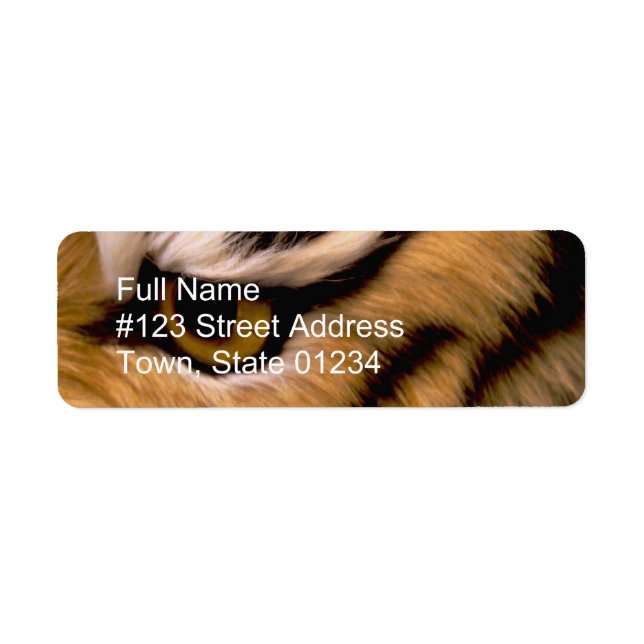 Étiquette de l'adresse de retour de photo Tiger (Devant)