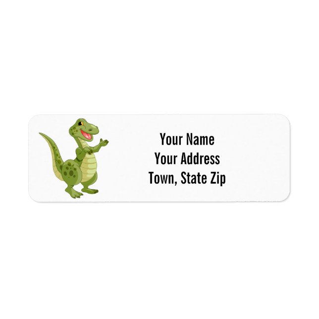 Étiquette de l'adresse de retour de T-Rex Dinosaur (Devant)