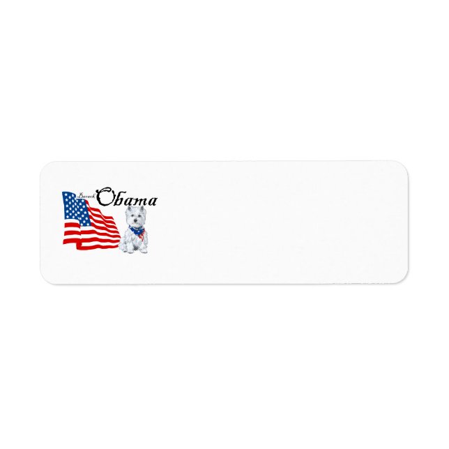 Étiquette de l'adresse de retour de Westie Obama (Devant)