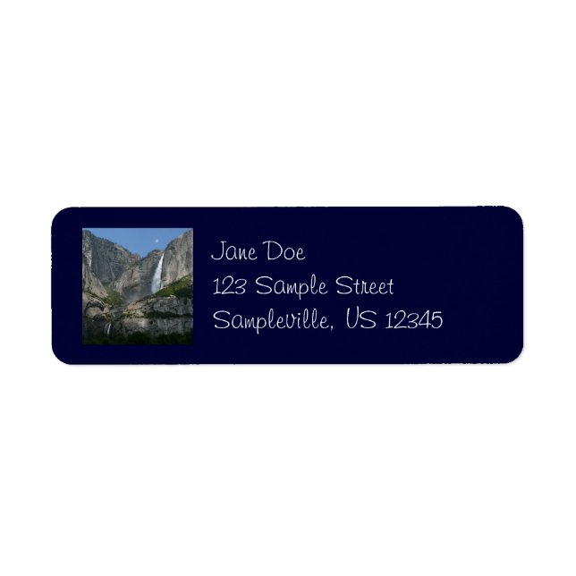 Étiquette de l'adresse de retour de Yosemite Falls (Devant)