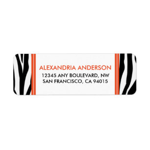 Étiquette de l'adresse de retour de Zebra Funky (