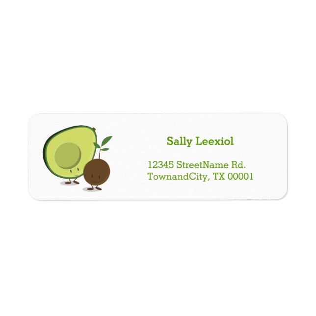 Étiquette de l'adresse de retour des aliments Avoc (Devant)