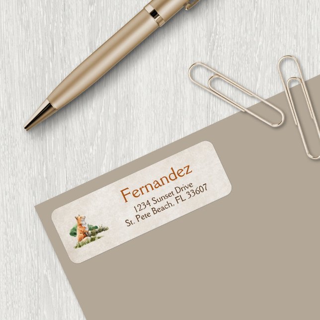 Étiquette de l'adresse de retour des animaux de fo (Créateur téléchargé)