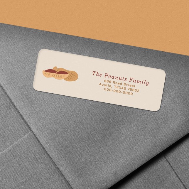 Étiquette de l'adresse de retour des cacahuètes (Peanuts Return Address Label)