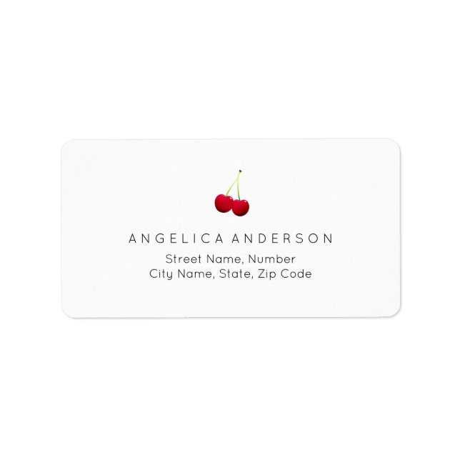 Étiquette de l'adresse de retour des cerises (Devant)